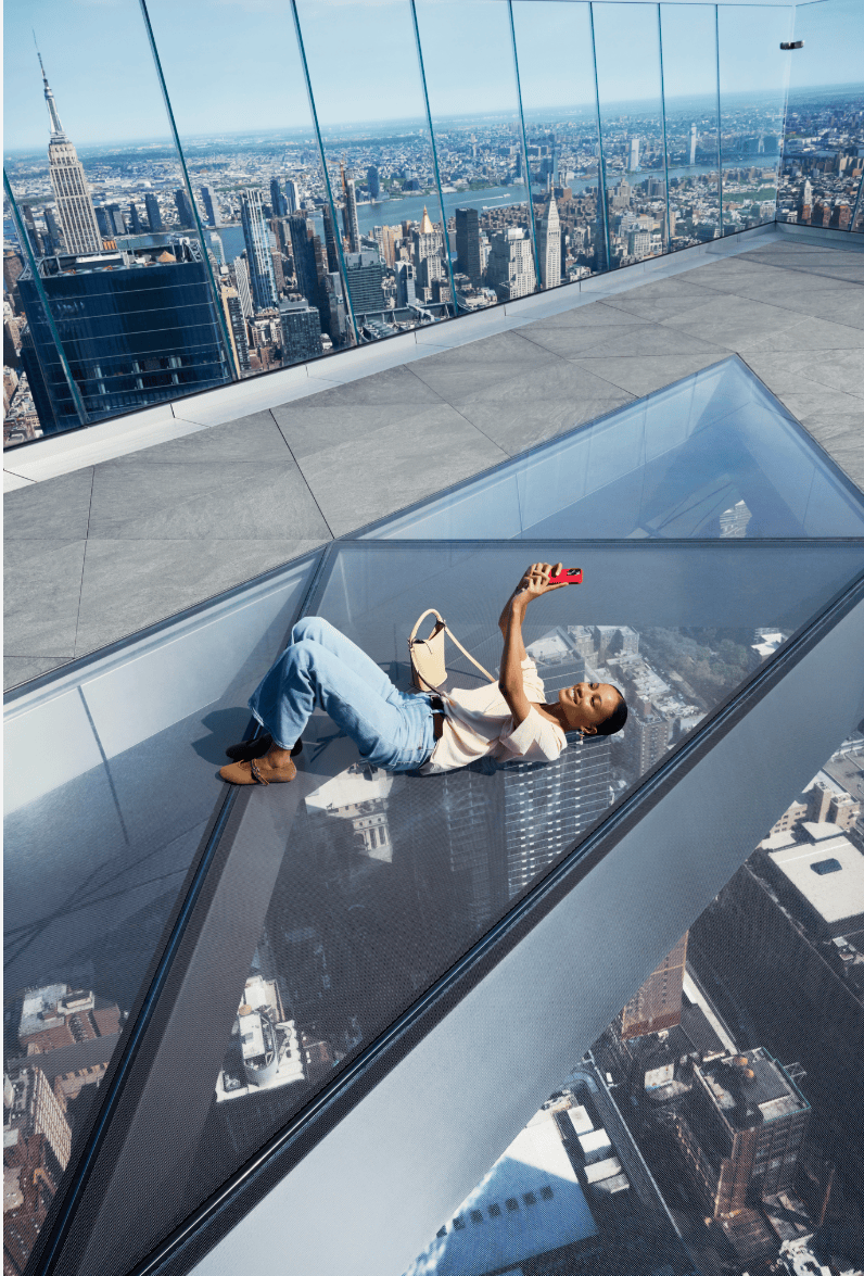 Content creator taking a selfie at The Edge NYC